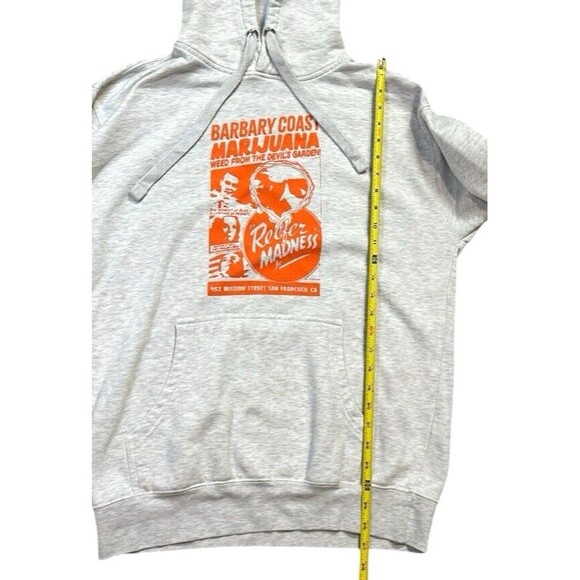 Reefer Madness Gray hoodie Orange Lettering L Barbary Coast San Francisco - Picture 4 of 10